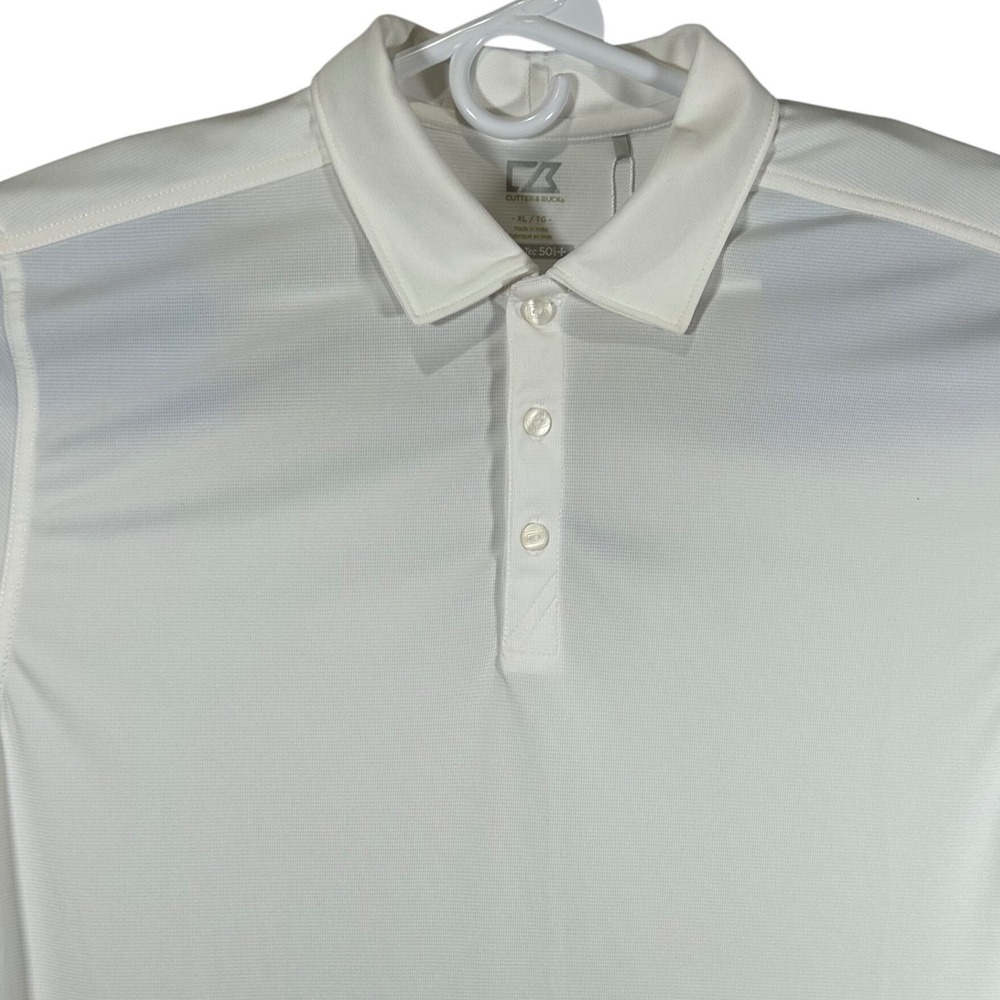 Cutter & Buck Mens XL White DryTec 50+ UPF Polo Shirt Homer City Open 2017 New
